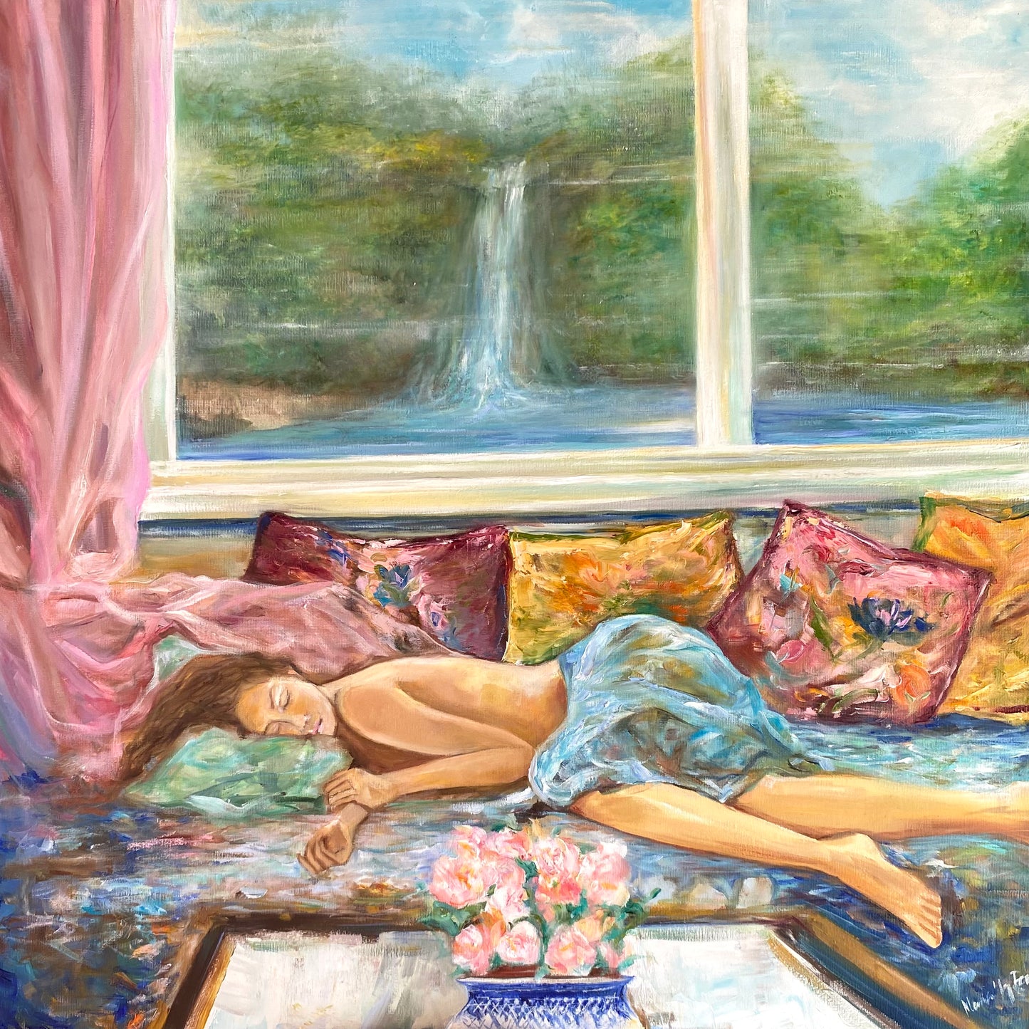 Pintura al óleo sobre tela, hecha a mano. 60x60 cm.