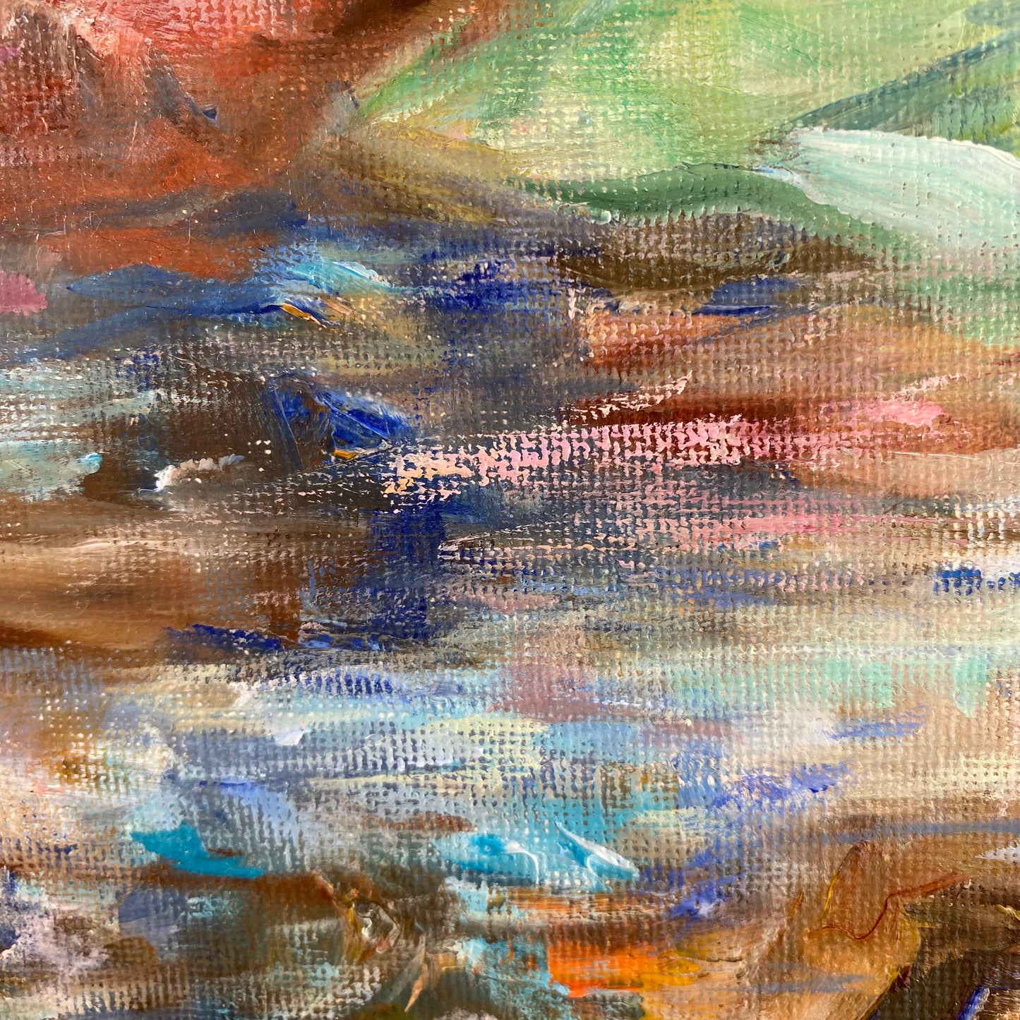 Pintura al óleo sobre tela, hecha a mano. 60x60 cm.