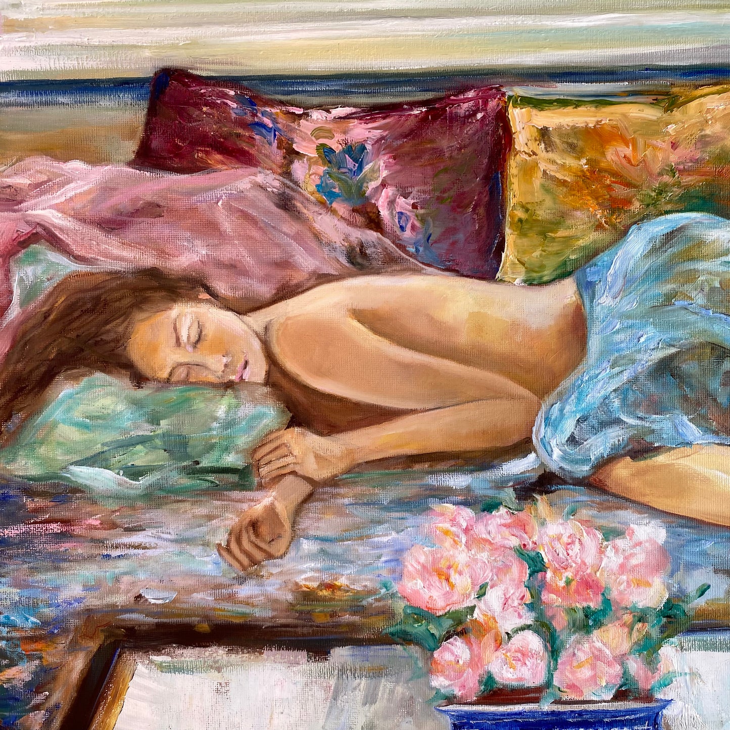 Pintura al óleo sobre tela, hecha a mano. 60x60 cm.