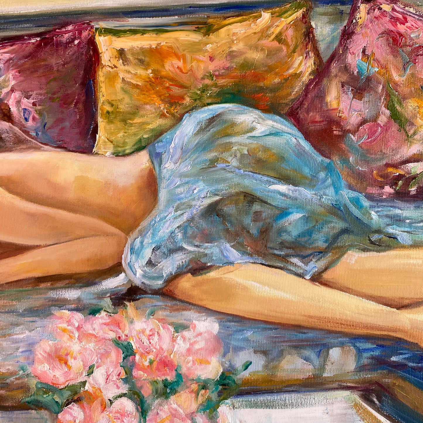 Pintura al óleo sobre tela, hecha a mano. 60x60 cm.