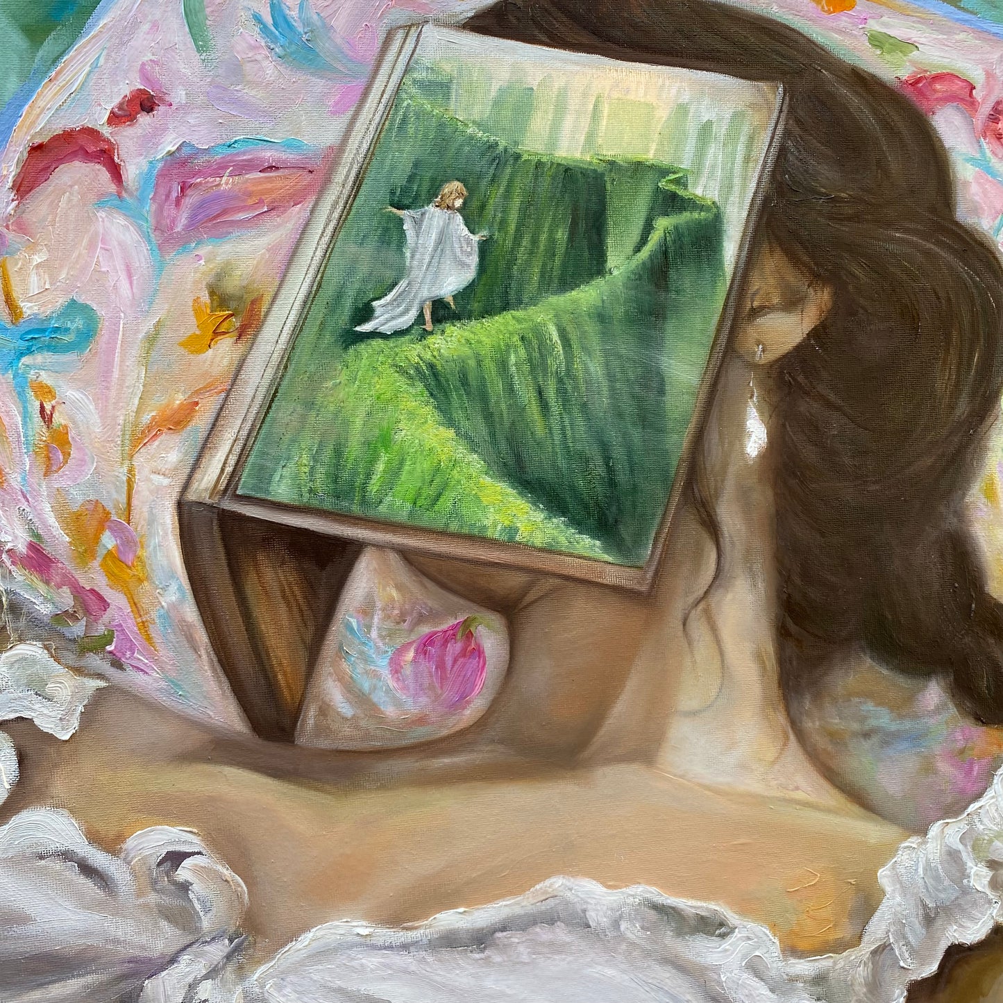 Pintura al óleo sobre lienzo, 100% hecha a mano (60x60 cm)